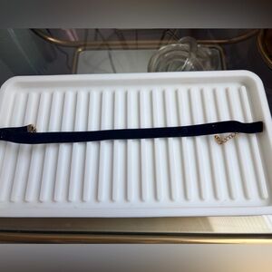 Velvet Ribbon Choker with Gold